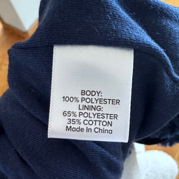 Evereve Two-Tone Sherpa Hoodie in Cream and Navy 1/4 zip, pockets - Picture 5 of 6